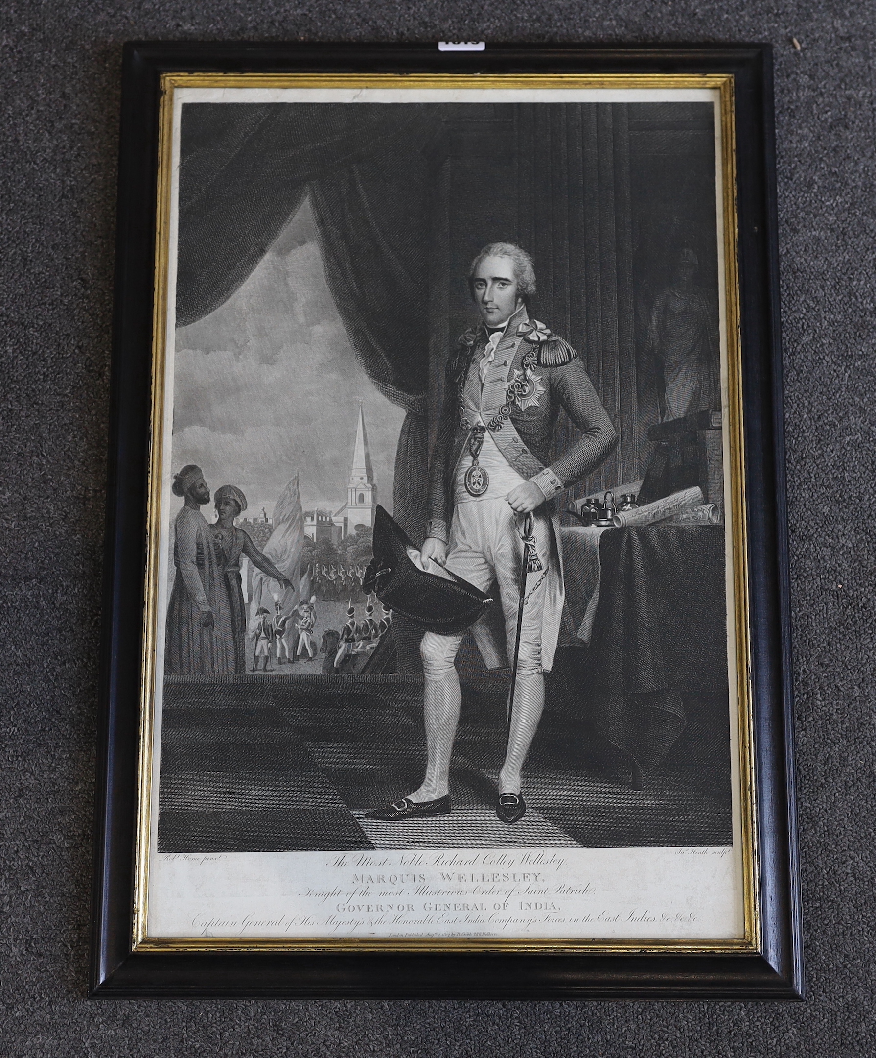 James Heath after Robert Home, copper engraving, 'His Most Noble Richard Colley Wellesley Markie Wellesley Governor General of India', published by Cribb 1807, visible sheet 56 x 36.5cm